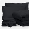 7-Piece Bed-in-a-Bag Full XL Black Sheet Set X246