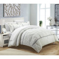 White Queen 3 Piece Pinch Pleat Duvet Cover Set G3672