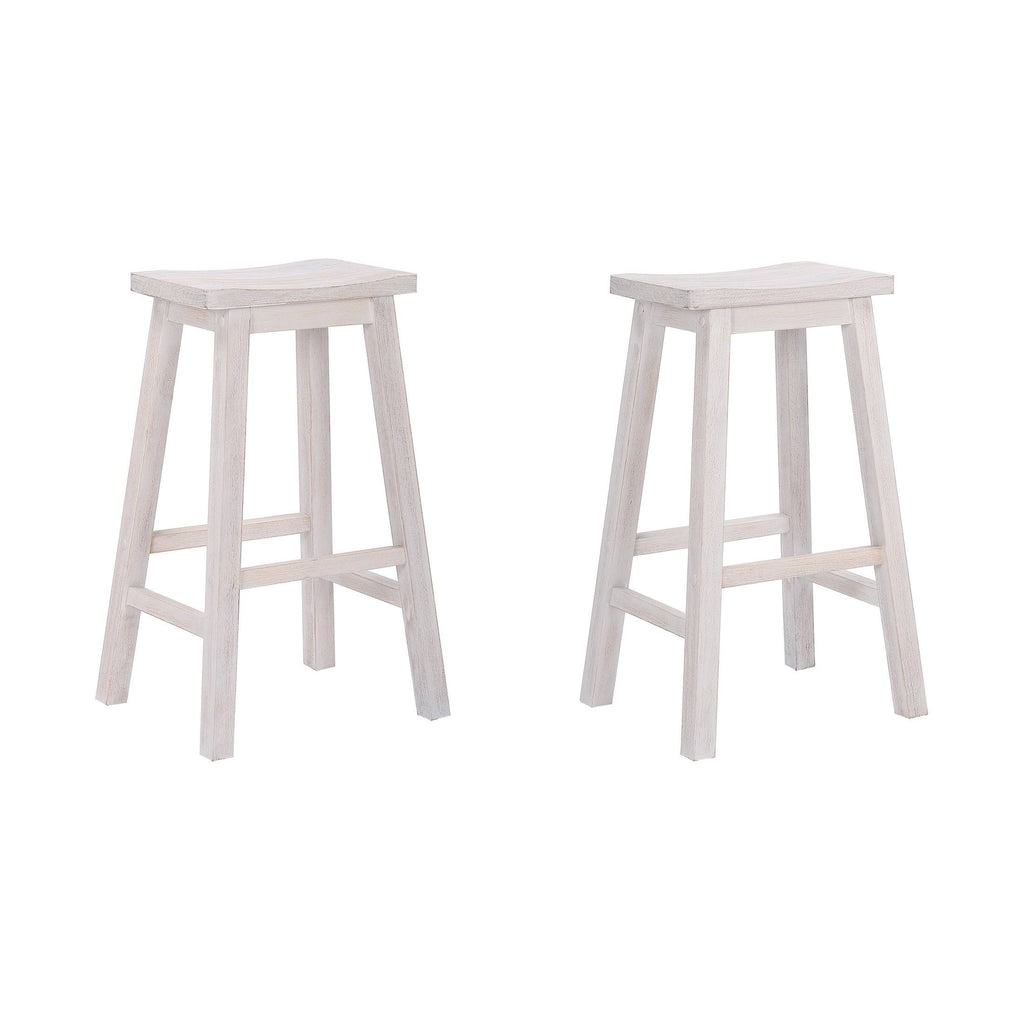 Solid Wood Saddle Bar Stool, Set of 2 - Open Gray J45042