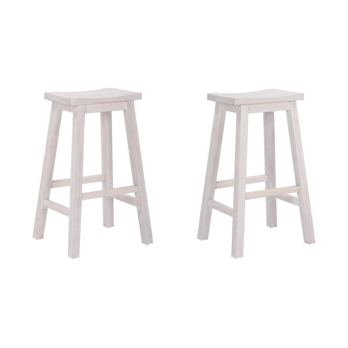 Solid Wood Saddle Bar Stool, Set of 2 - Open Gray J45042