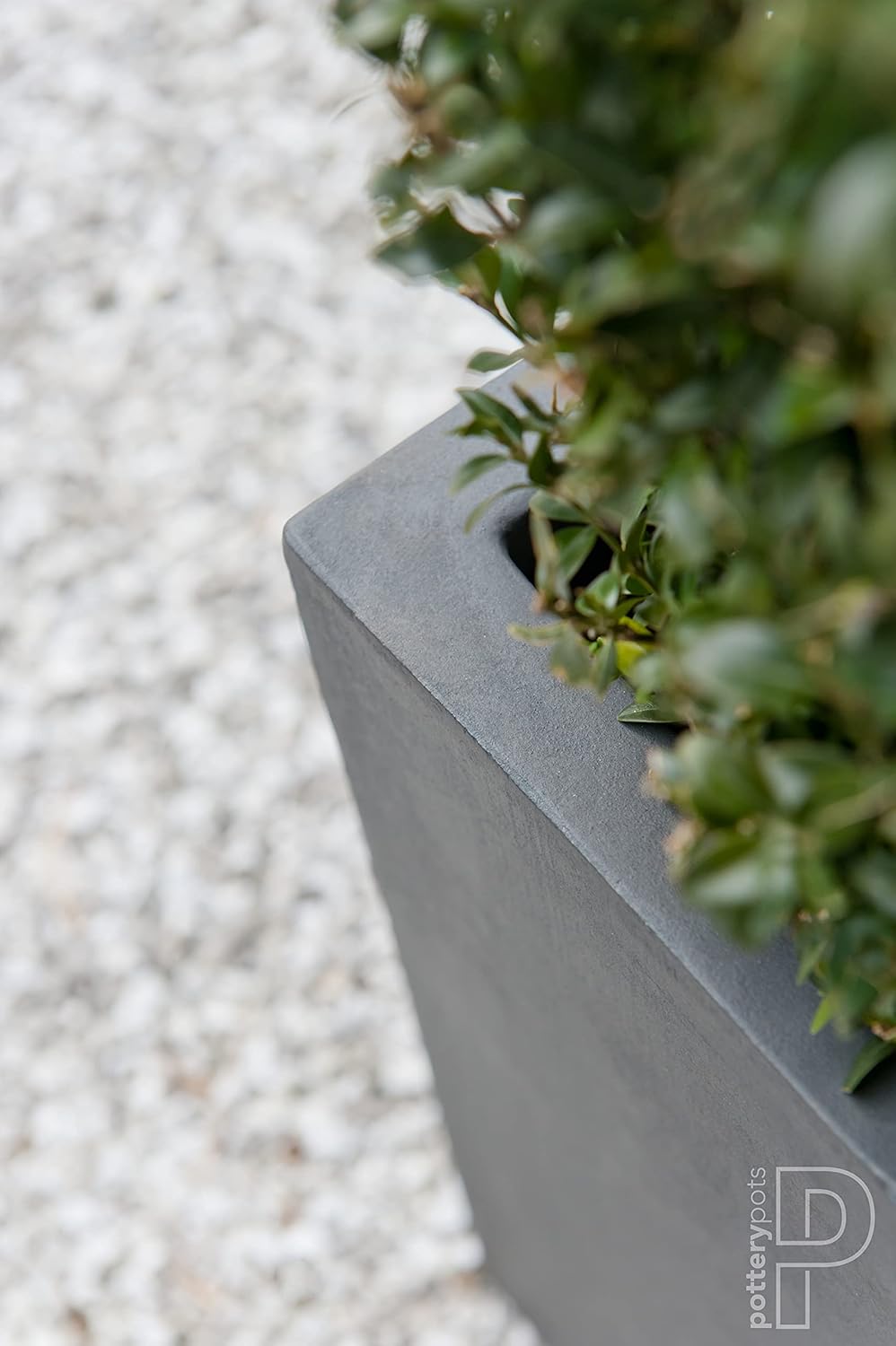 Grey Square Fiberstone Planter, Extra Large, 24 Inch Tall W6279