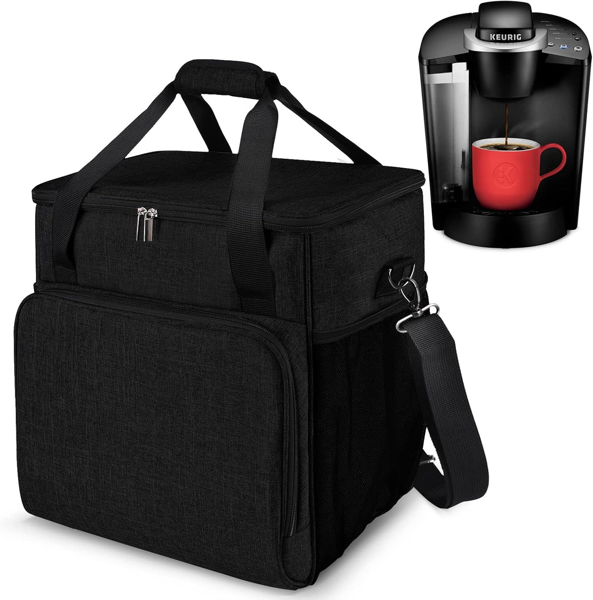 Grey Waterproof Travel Carrying Storage Bag with Shoulder Strap W634739