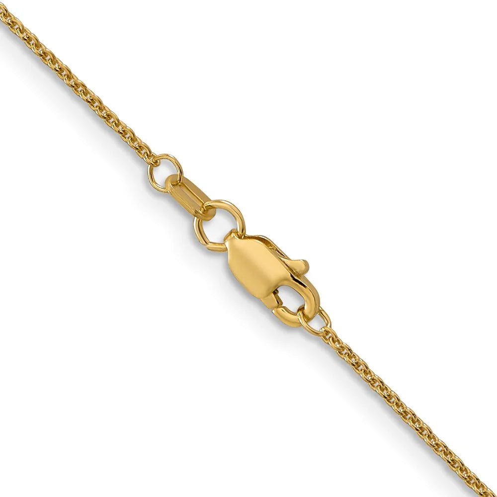 14K Yellow Gold 1mm Cable Chain C126