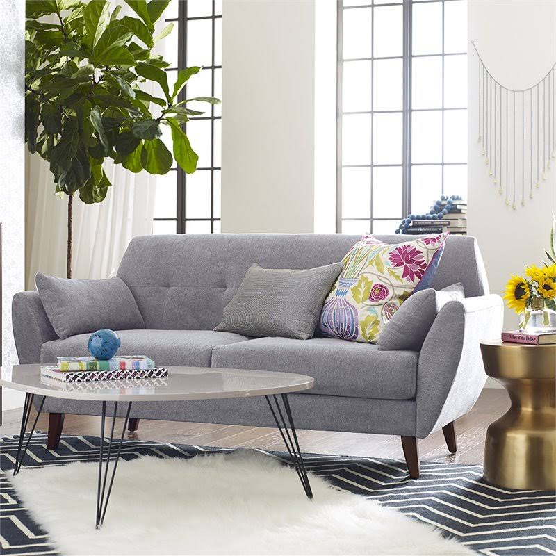 Fabric Loveseat in Light Gray D6252