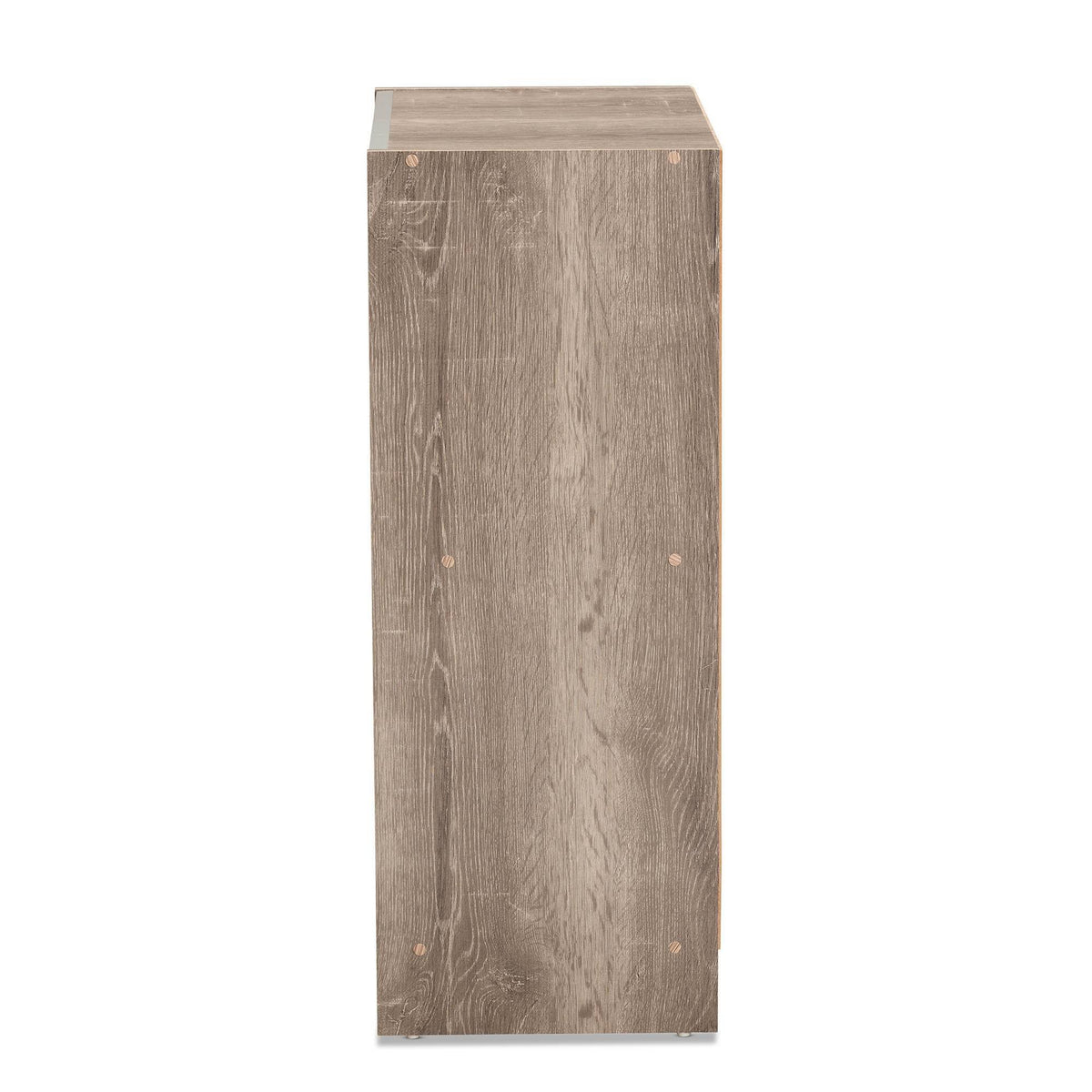 Weathered Oak Finished Wood 2-Door Shoe Cabinet J921952