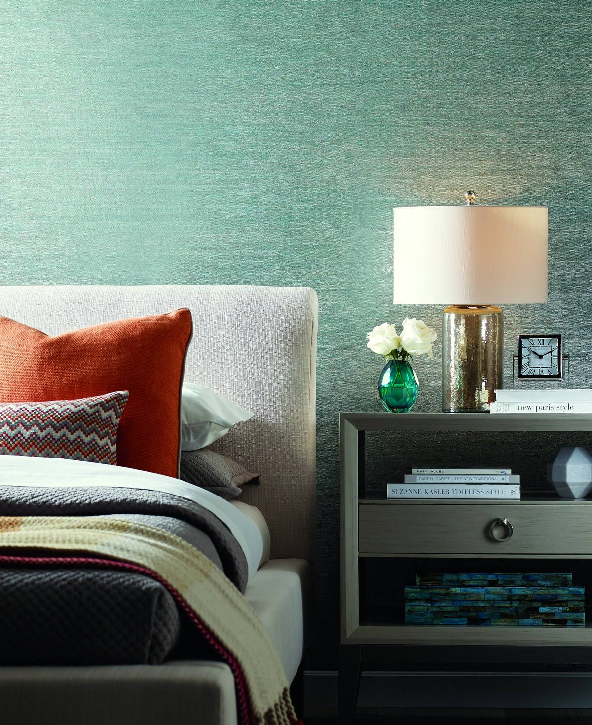 Blue Grasscloth Wallpaper R31282