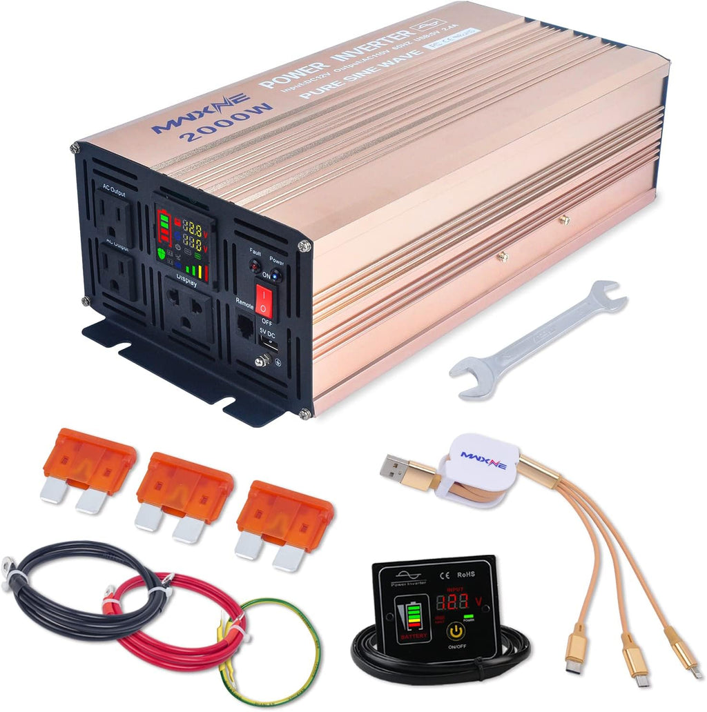 4000 Watts Pure Sine Wave Power Inverter with LCD Display and Remote Control F408