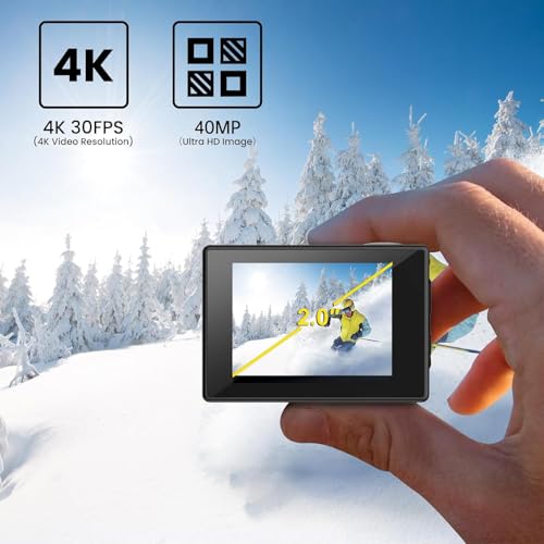 4K Action Camera with Dual Batteries and 32G SD Card O79396