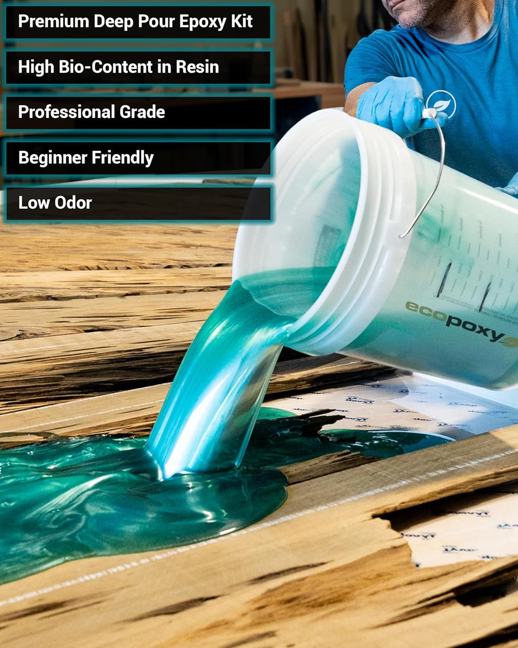 3.2 Gal Deep Pour Epoxy Resin with 8 x 60ml Pigment Kit Q42498