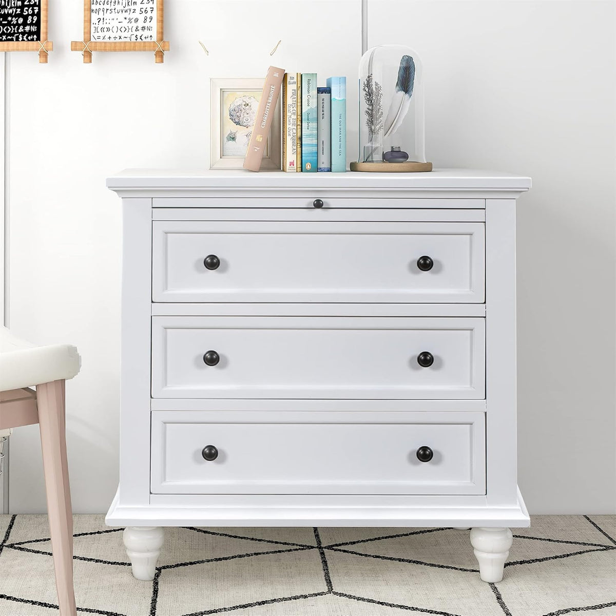 Grey 1 Drawer Wood Nightstand L2748