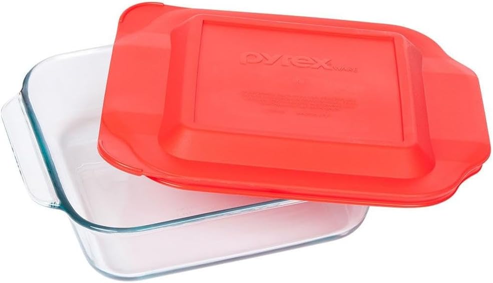 8 Inch Red Square Baking Dish G292