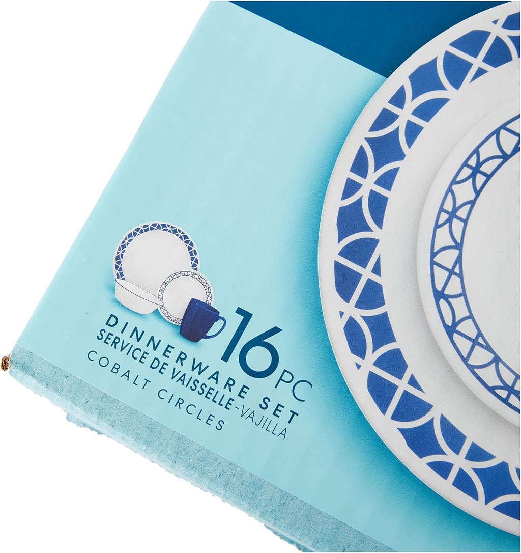 16-Piece Blue Dinnerware Set Service for 4 E482689