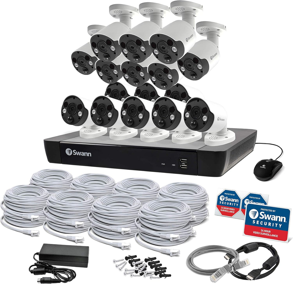16 Channel 16 Cameras 4K Ultra HD POE NVR Security Camera System O20228