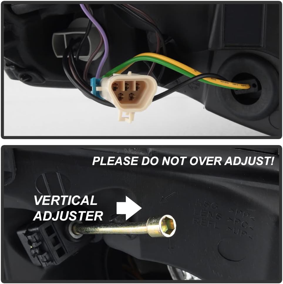 Black Smoke Headlights Driver + Passenger Side L729