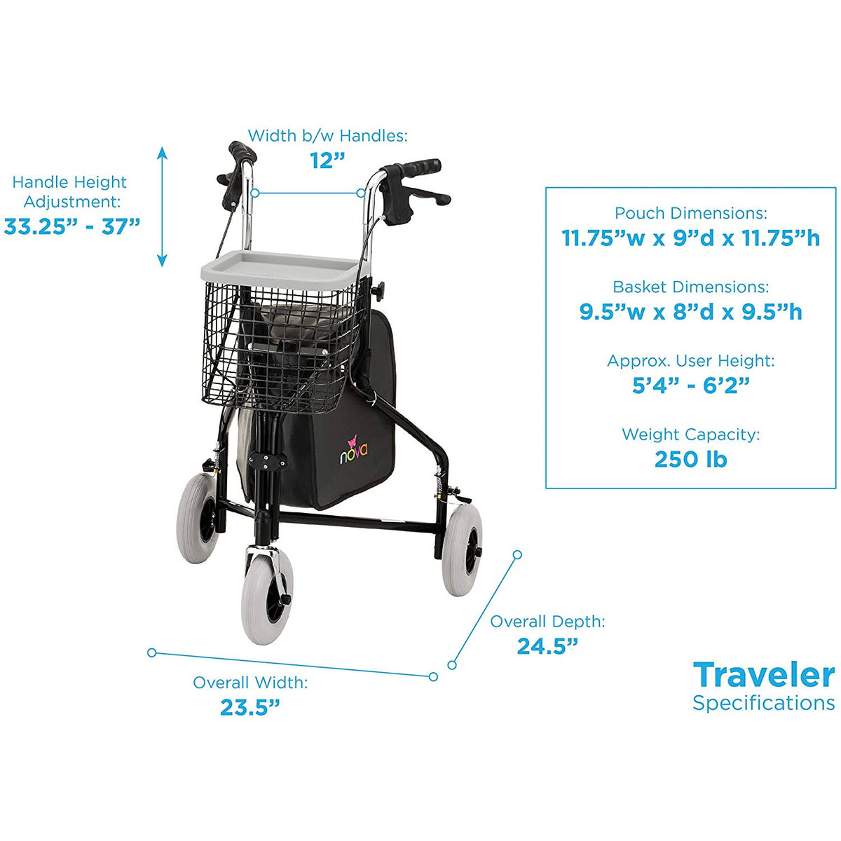 3 Wheel Rollator Walker B5685
