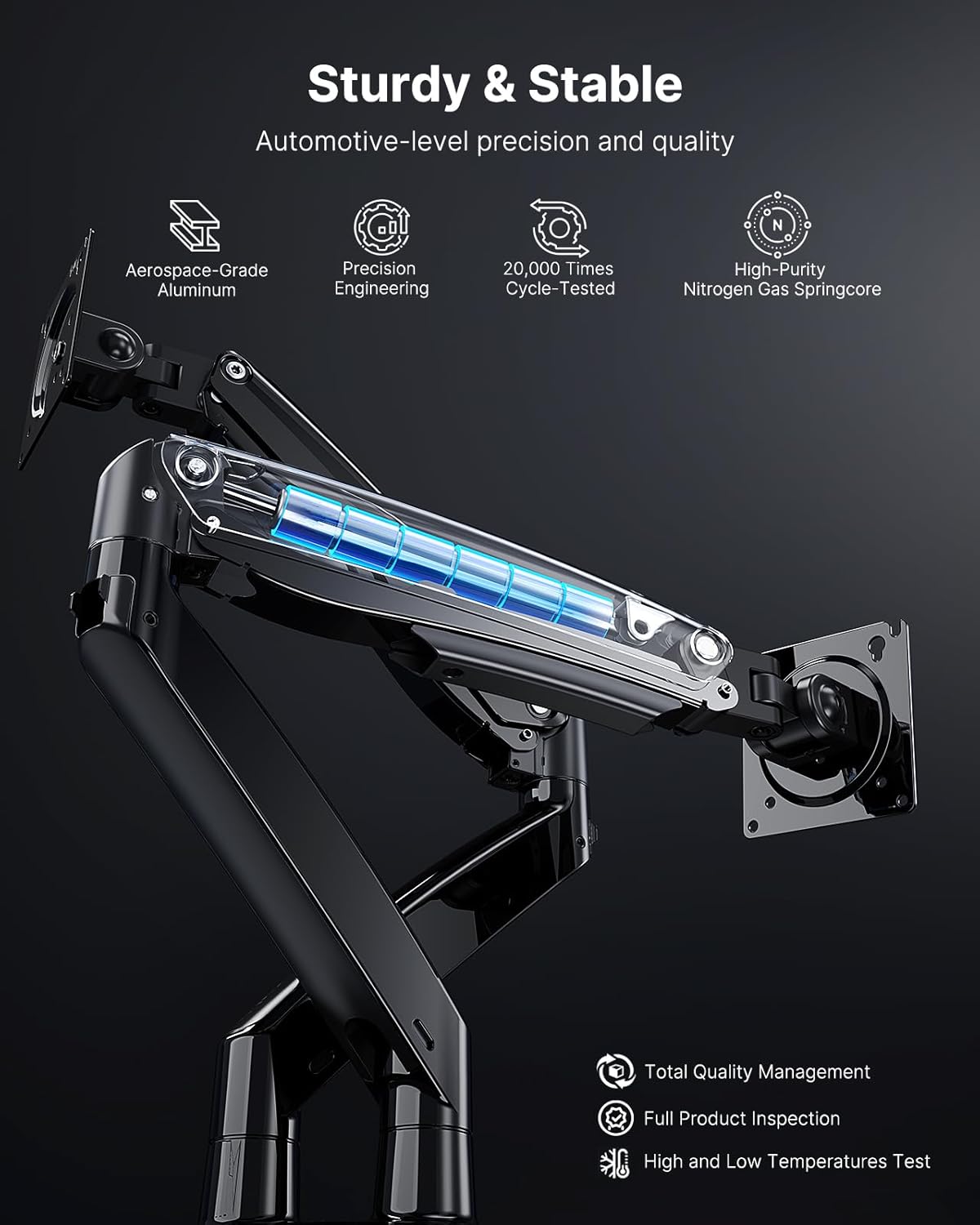 Dual Monitor Stand with USB, Height Adjustable, Black S511438