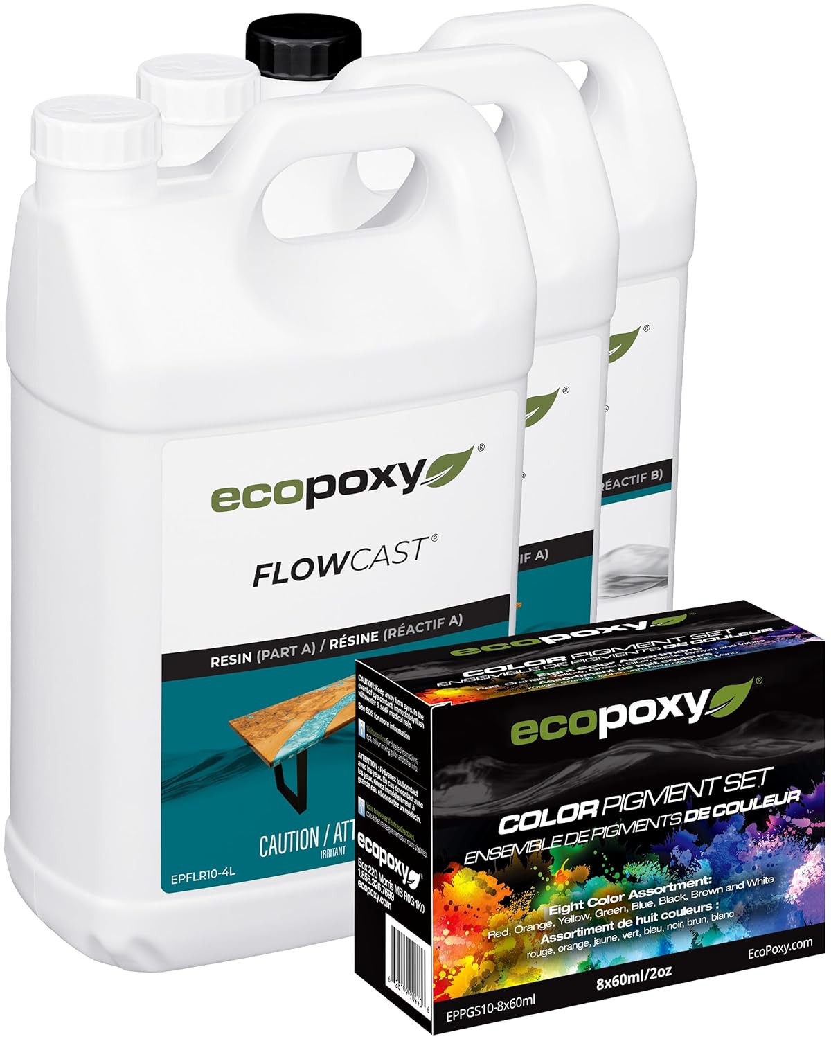 3.2 Gal Deep Pour Epoxy Resin with 8 x 60ml Pigment Kit Q42498