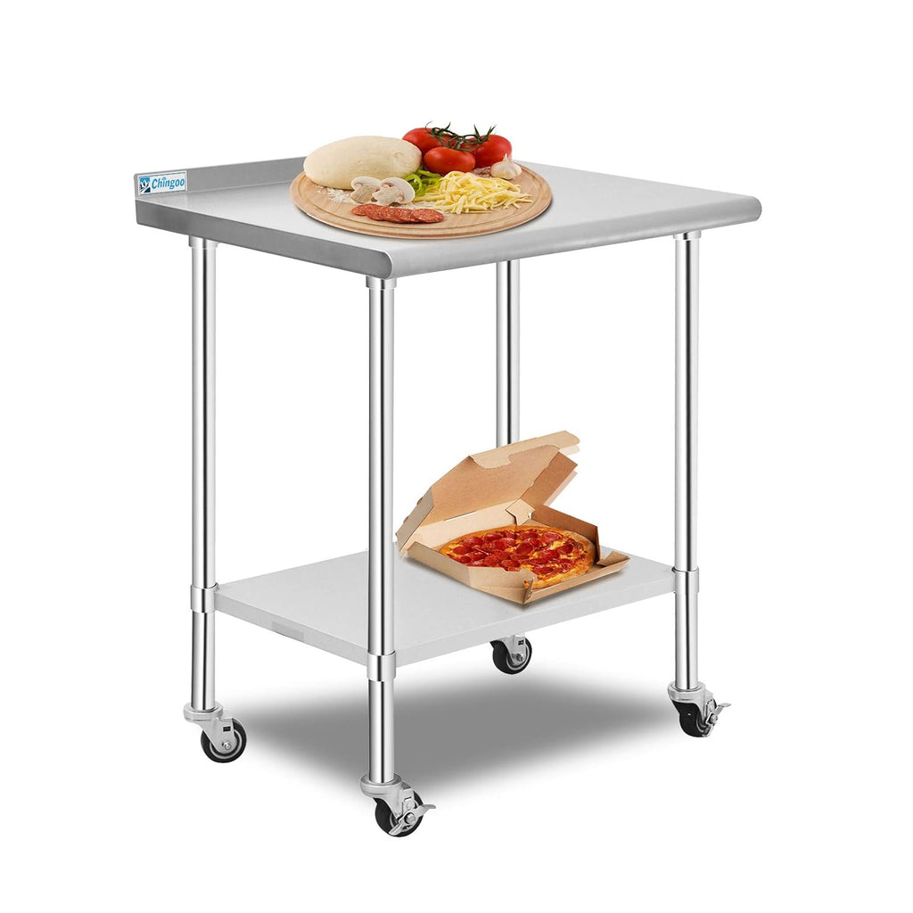 Stainless Steel Table 24x36 Inches with Caster Wheels and Undershelf U592031