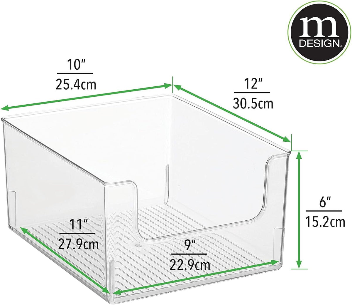 Clear Plastic Open Front Storage Organizer Bin Basket 4 Pack S68855