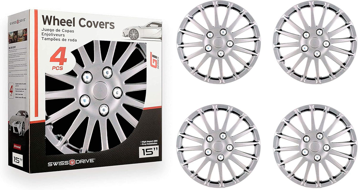 15-Inch Set of 4 Silver Hub Caps K98862