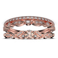1.75 Carat Round Cut Morganite And Diamond Moissanite Engagement Ring in 10k Solid Rose Gold E7550