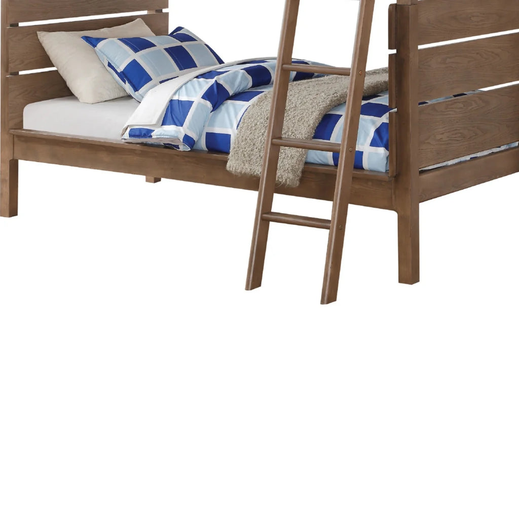 Wooden Twin Bunk Bed Antique Oak Brown B3793