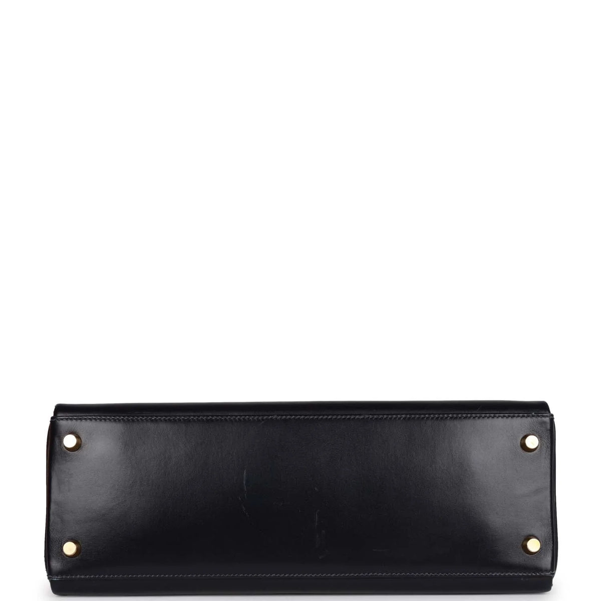 Vintage Navy Box Leather Bag with Gold Hardware O954490