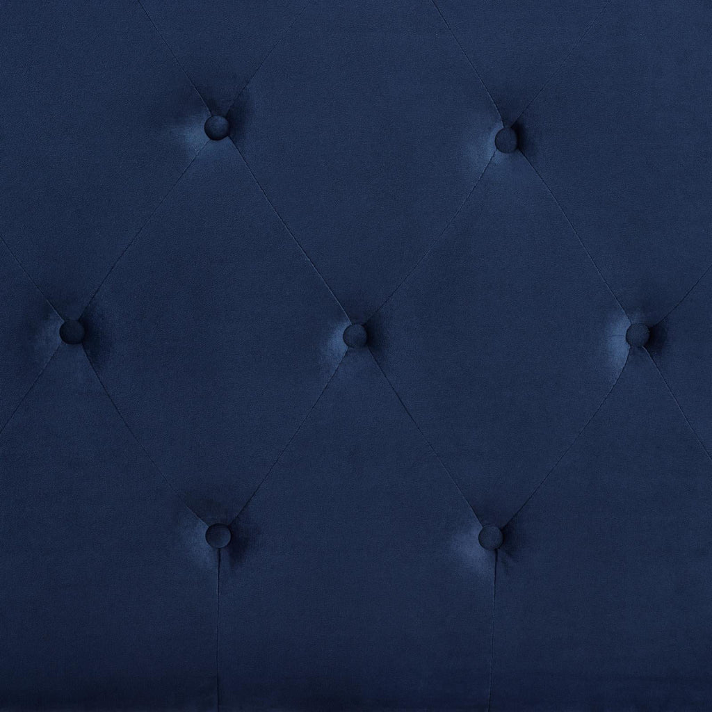 Blue Velvet Upholstered Wingback King Bed R983