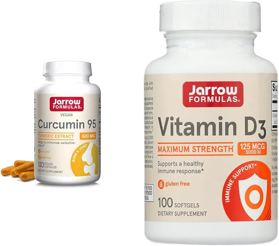 Curcumin 95 500mg Veggie Caps & Vitamin D3 125 mcg Softgels O979