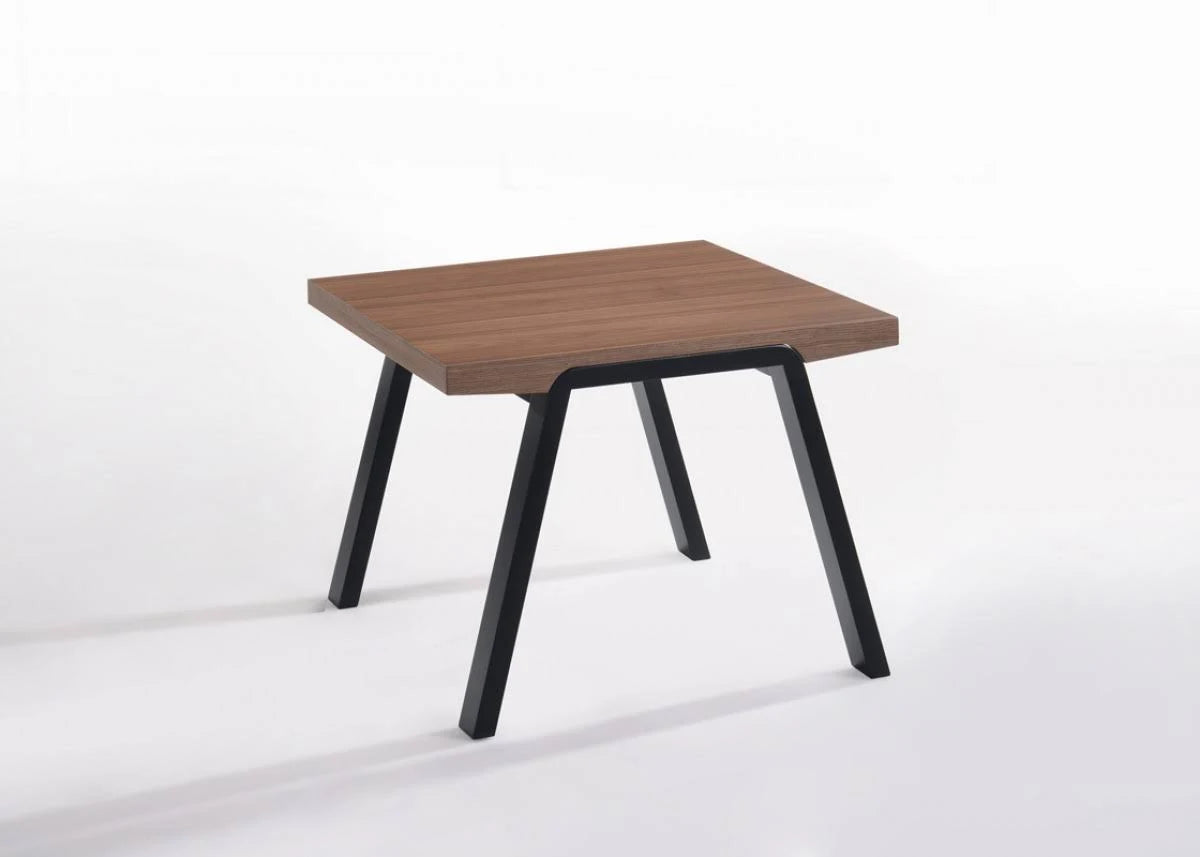 Modern Walnut and Black End Table X4891