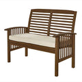 Dark Brown Acacia Wood Loveseat N8684