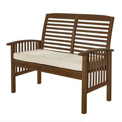 Dark Brown Acacia Wood Loveseat N8684