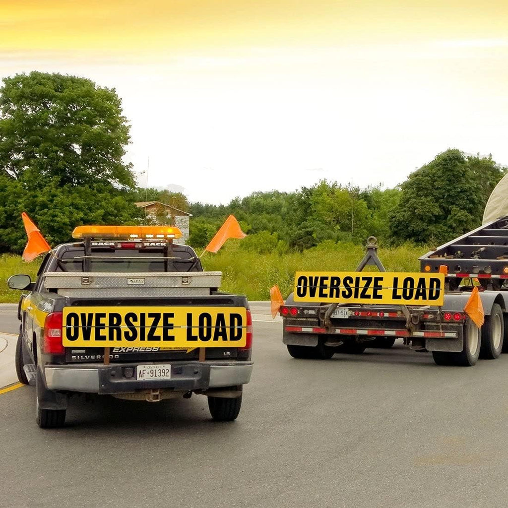 Oversize Load Sign for Escort Vehicles - Hinged Aluminum - 12 Inch x 60 Inch I760