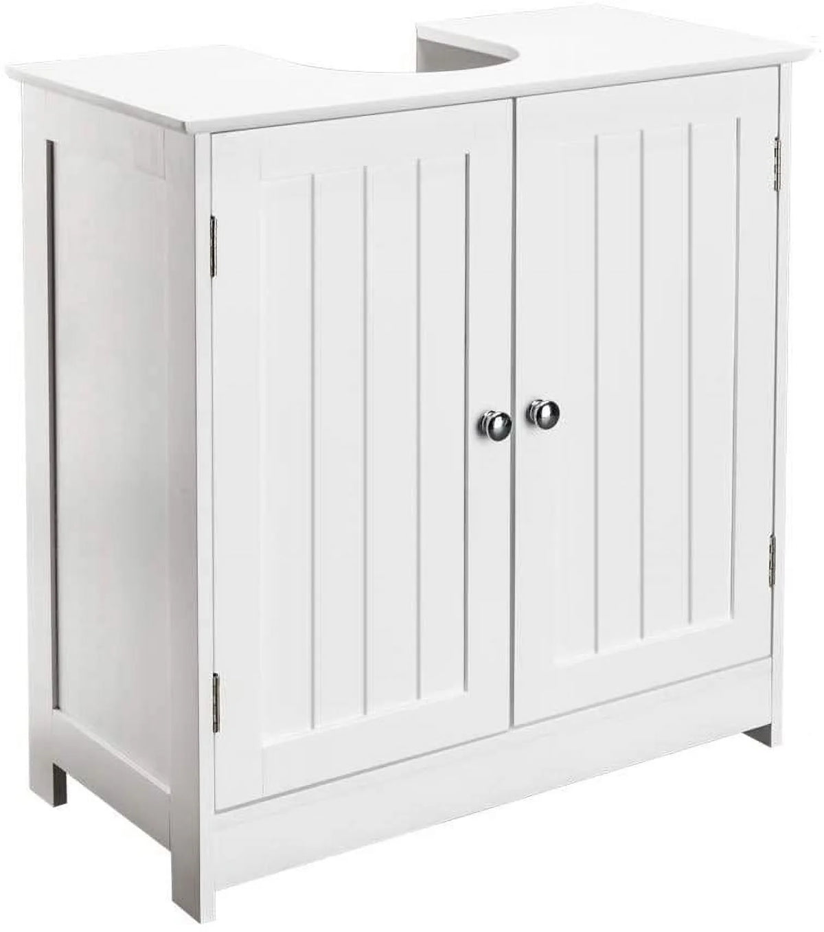White Bathroom Vanity Cabinet with Double Doors and Adjustable Shelves P188