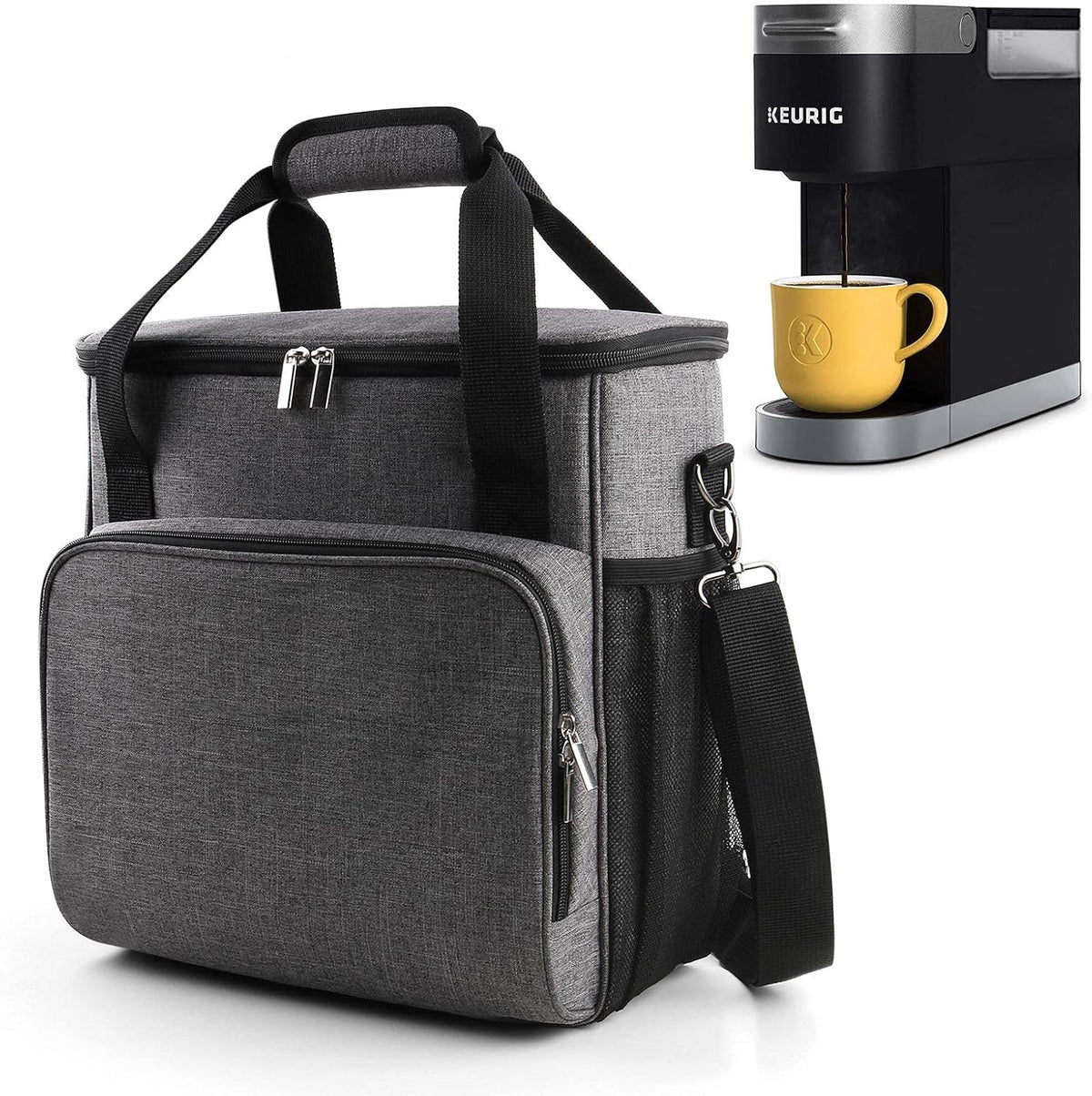 Grey Waterproof Travel Carrying Storage Bag with Shoulder Strap W634739