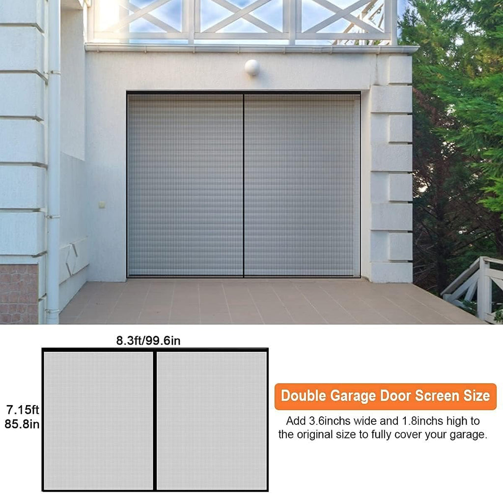 Black Fiberglass Mesh Garage Door Screen L4190