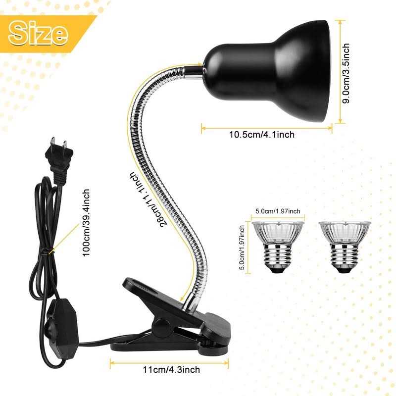 Reptile Heat Lamps Uva/UVB Aquarium Tank Heating Lamps with Clamp S175