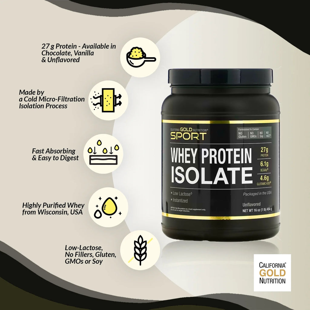 100% Whey Protein Isolate, Very Vanilla Flavor, 2 lbs (907 g) D49073