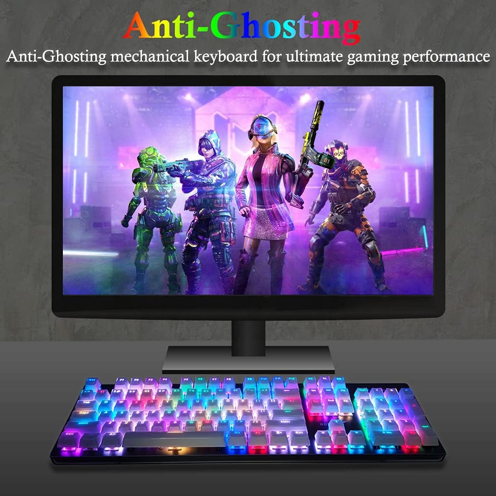 White Wired Mechanical Keyboard with Brown Switch and Aluminum Panel H856