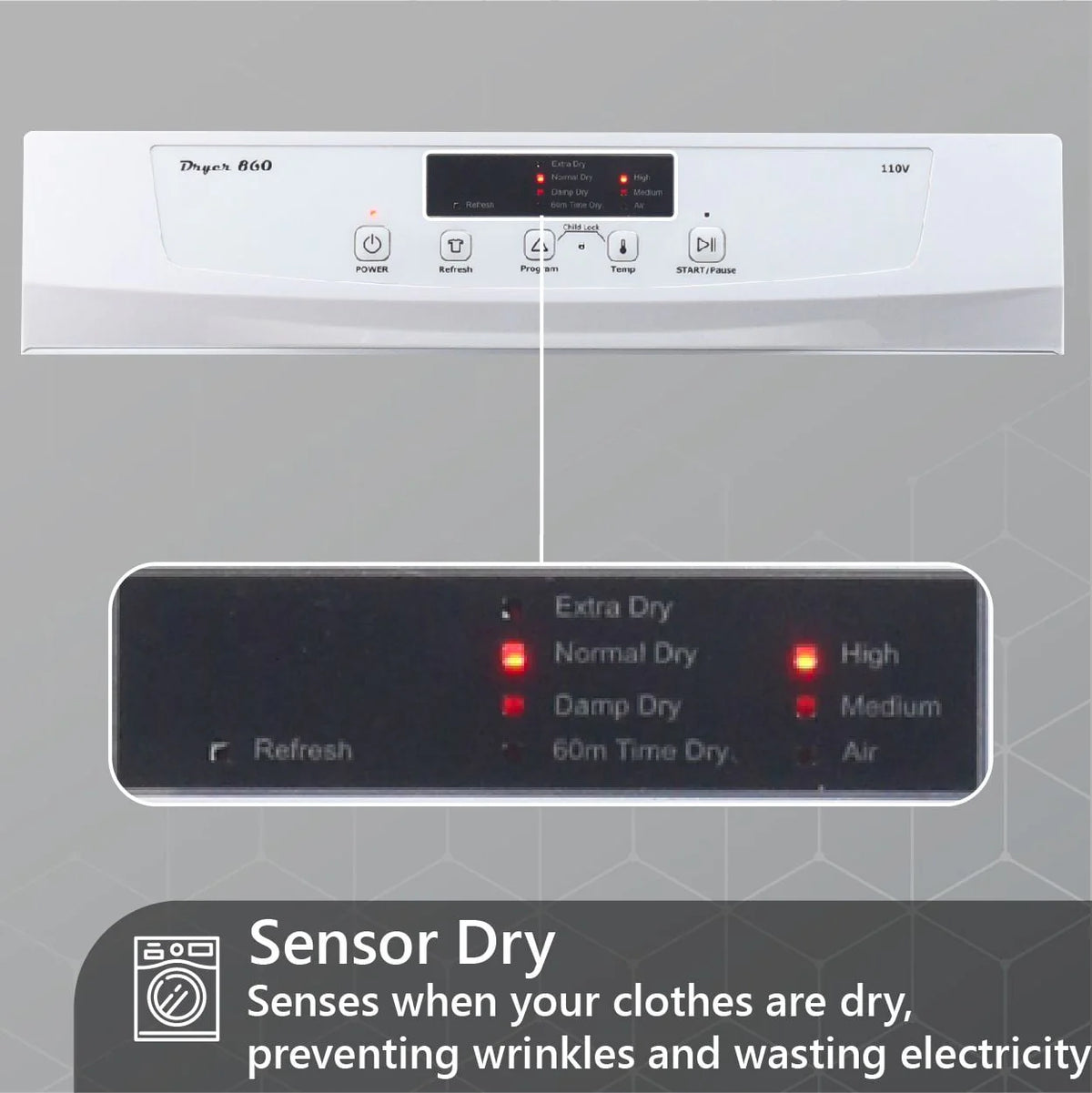 110V 18lbs Washer and 3.5cf Vented Sensor Dryer G33484