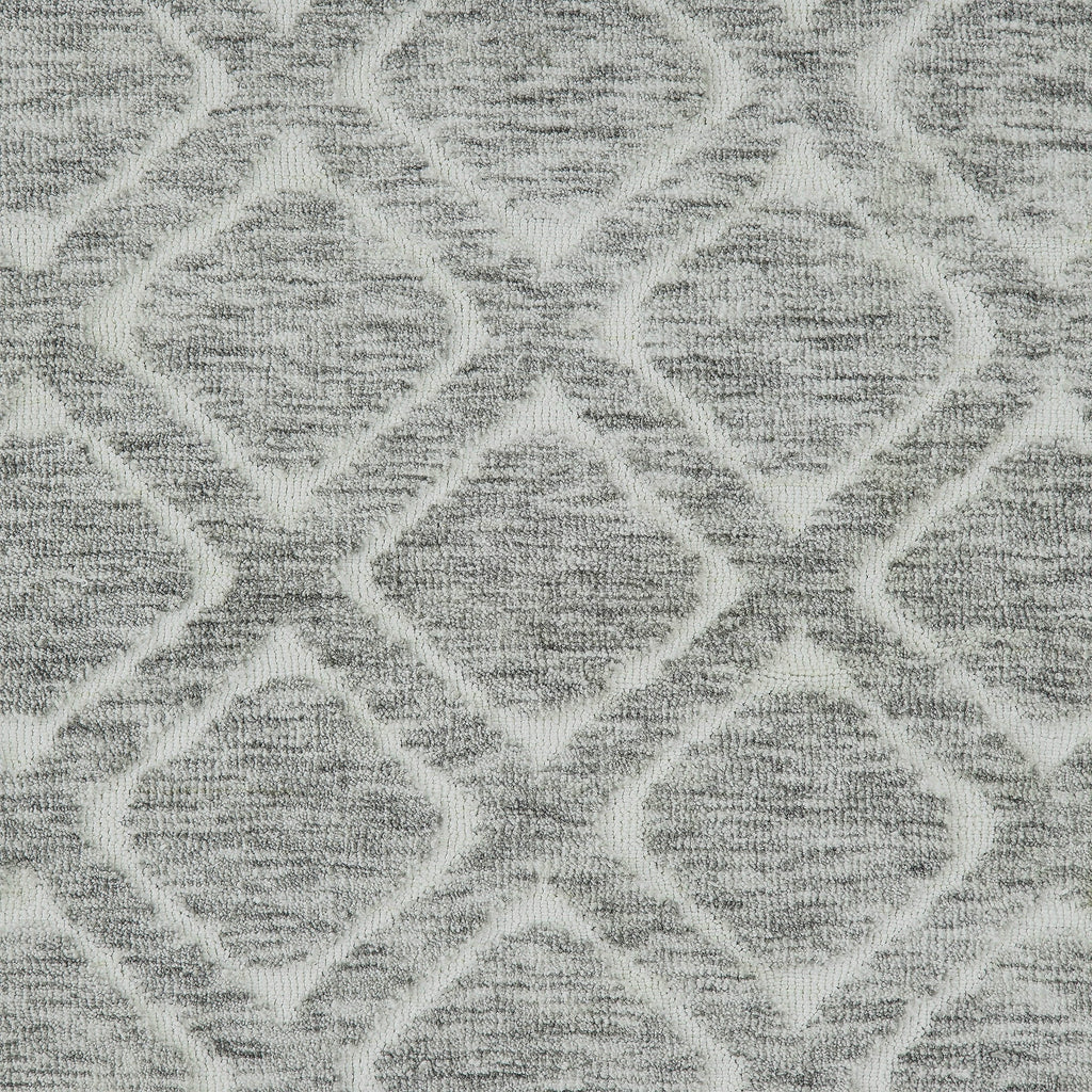 Gray Tufted Diamond Indoor Area Rug 7' 6" x 9' 8" E917