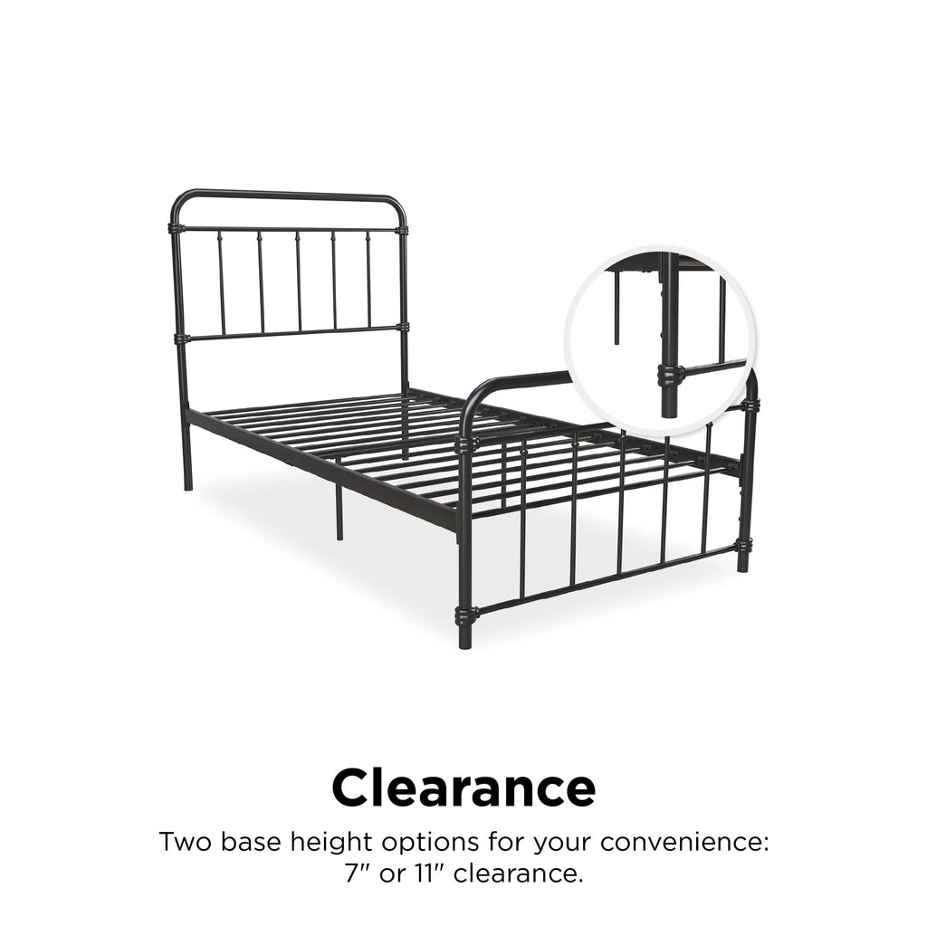 Black Twin Metal Platform Bed Frame G952008