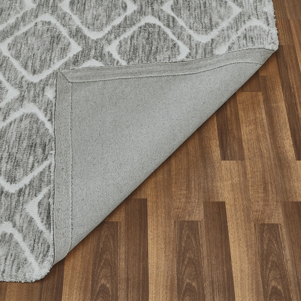 Gray Tufted Diamond Indoor Area Rug 7' 6" x 9' 8" E917