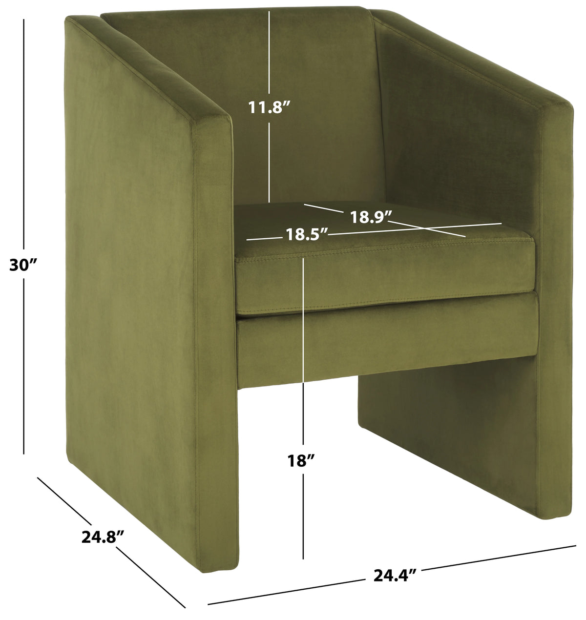 Olive Green Velvet Accent Chairs X878