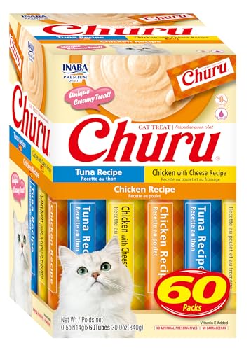 Grain-Free Lickable Creamy Cat Treat 60 Servings Tuna & Chicken V3023