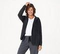 He Black/Carbon Double Knit Hooded Cardi O6074