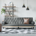 Dark Gray Fabric Sofa Bed with Armrests Q847722