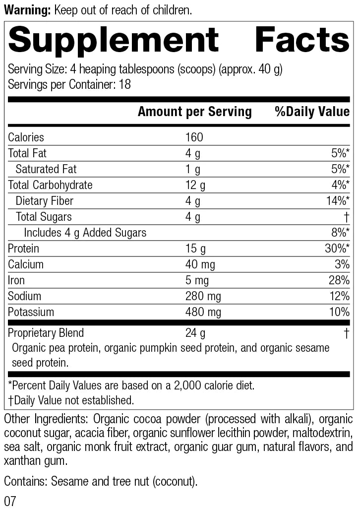 Chocolate Organic 26 oz U9965