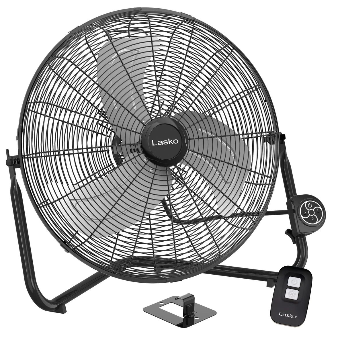 20 High Velocity Floor Fan with Remote, Black I75165