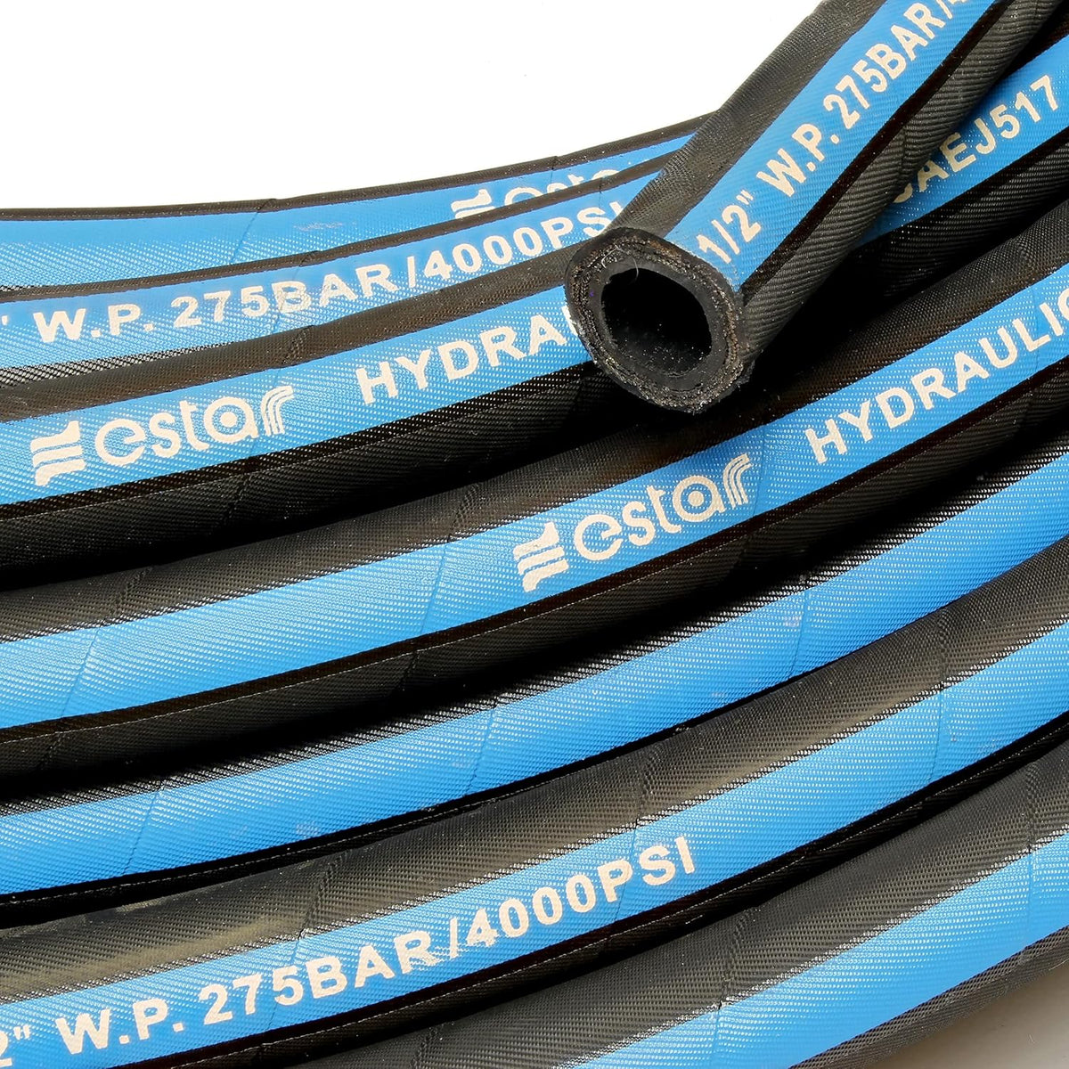 1/2 Inch x 100 Foot Hydraulic Hose with Rubber Protector Sleeve, 4000 PSI S372711